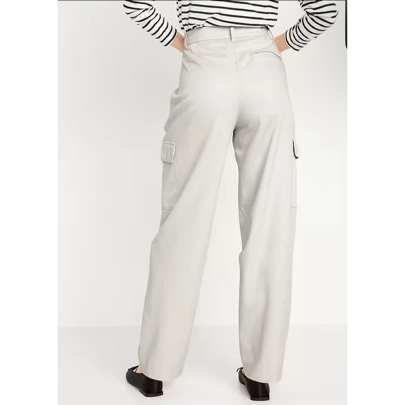 Old Navy Women Pants XL Khaki High Rise Taylor Straight Trousers Minimalist NEW - Picture 9 of 9